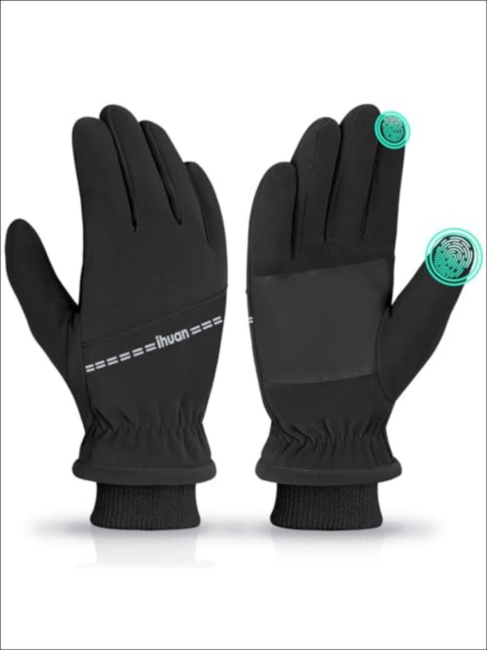 Waterproof Thermal Touchscreen Winter Ski Gloves Faux Leather Nylon
